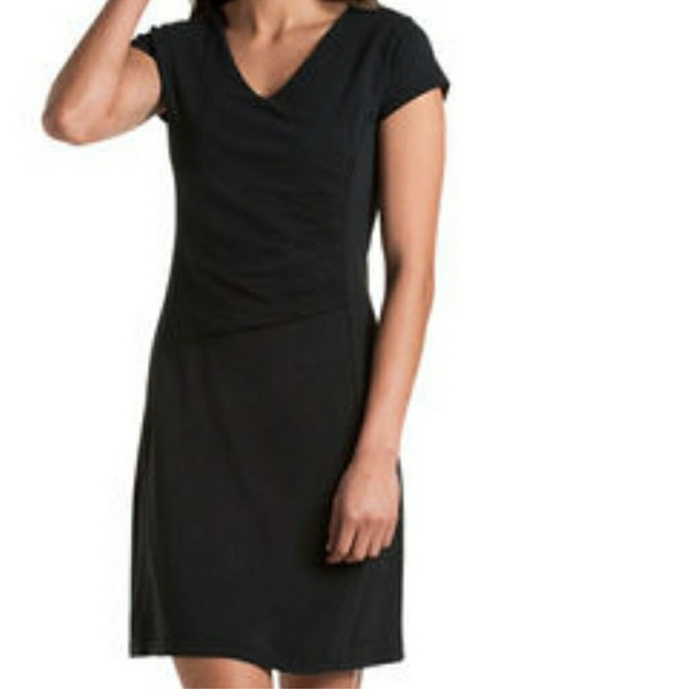 Kuhl Verona Ruched V-Neck Crossover Dress Size Medium charcoal gray